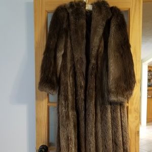 Full length beaver coat